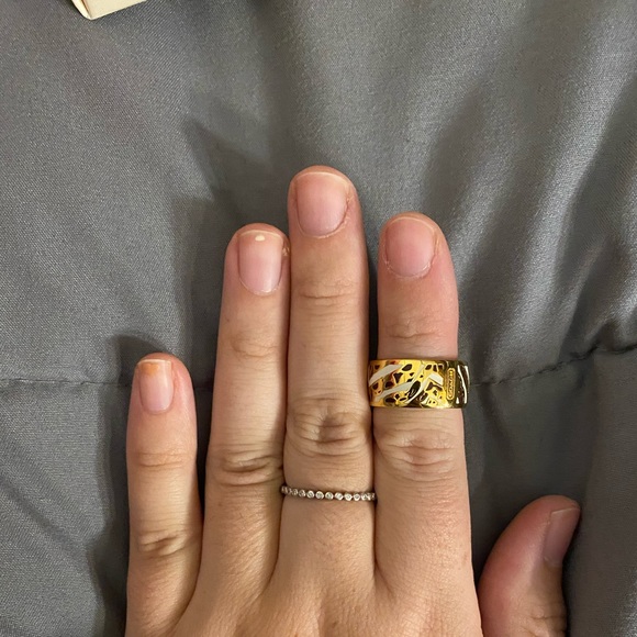 Coach Animal Print Gold Plated Ring - Picture 4 of 4